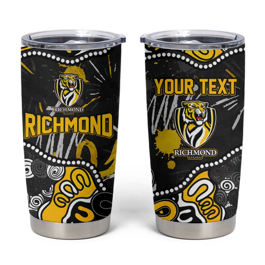 Personalized Richmond Tigers Tumbler Cup Aboriginal Dot Painting Graffiti Style