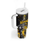Personalized Richmond Tigers Tumbler With Handle Aboriginal Dot Painting Graffiti Style