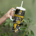 Personalized Richmond Tigers Tumbler With Handle Aboriginal Dot Painting Graffiti Style