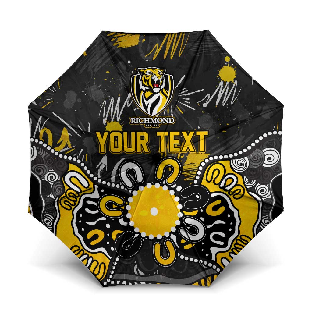 Personalized Richmond Tigers Umbrella Aboriginal Dot Painting Graffiti Style