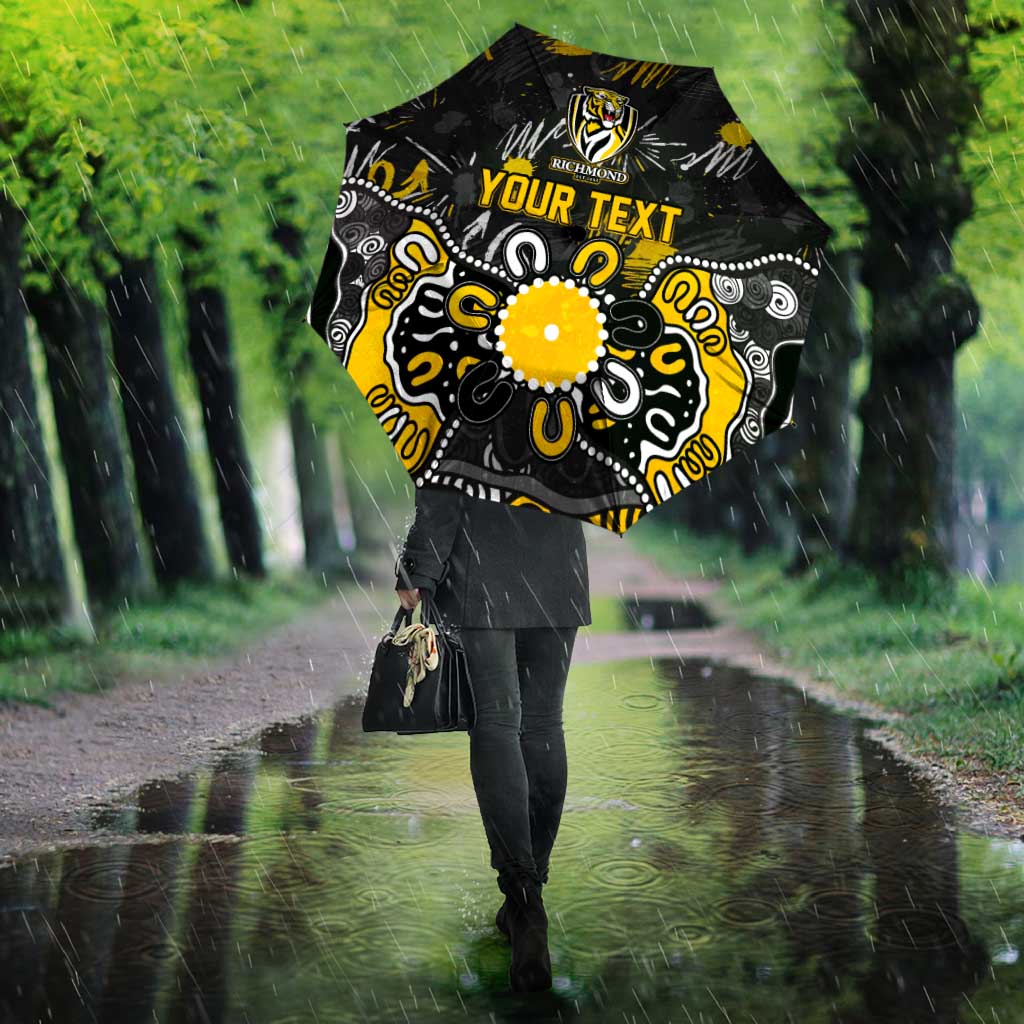 Personalized Richmond Tigers Umbrella Aboriginal Dot Painting Graffiti Style