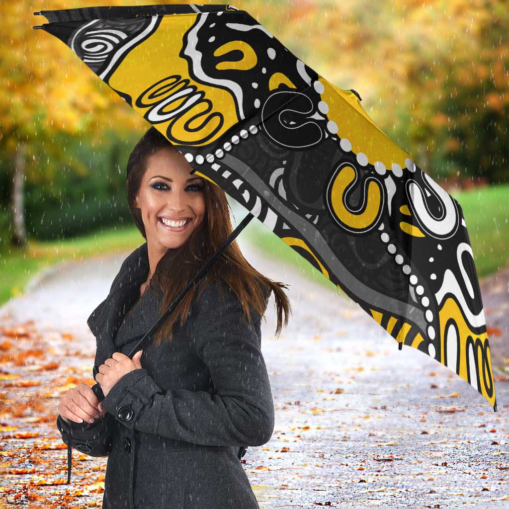 Personalized Richmond Tigers Umbrella Aboriginal Dot Painting Graffiti Style