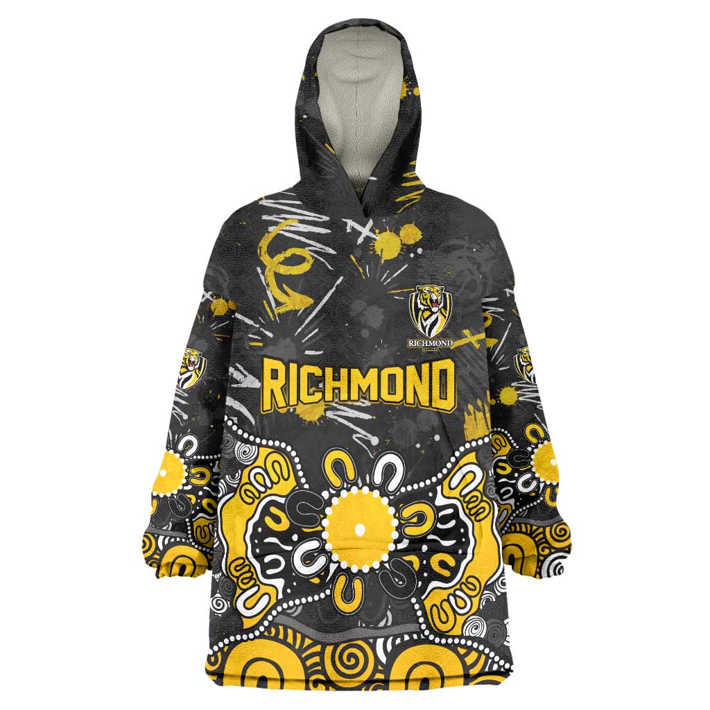 Personalized Richmond Tigers Wearable Blanket Hoodie Aboriginal Dot Painting Graffiti Style