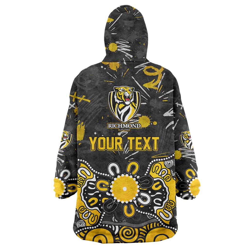 Personalized Richmond Tigers Wearable Blanket Hoodie Aboriginal Dot Painting Graffiti Style