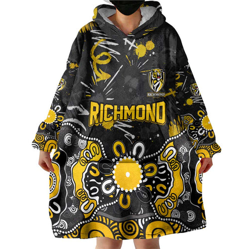 Personalized Richmond Tigers Wearable Blanket Hoodie Aboriginal Dot Painting Graffiti Style