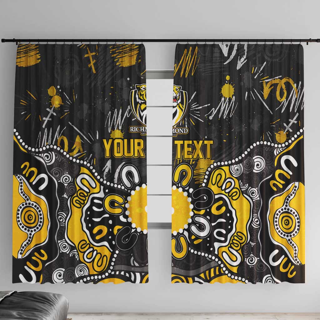 Personalized Richmond Tigers Window Curtain Aboriginal Dot Painting Graffiti Style