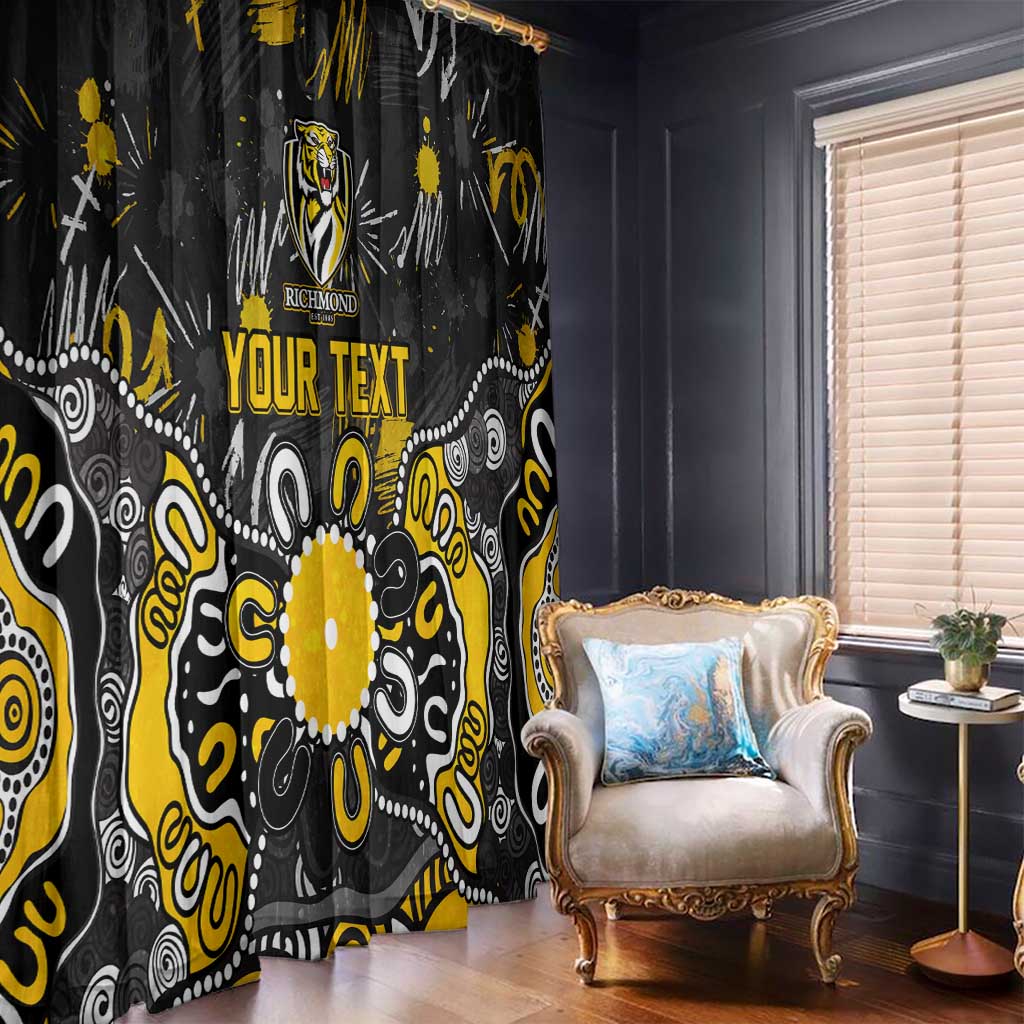Personalized Richmond Tigers Window Curtain Aboriginal Dot Painting Graffiti Style