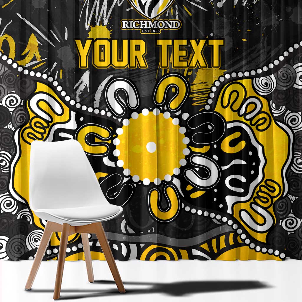 Personalized Richmond Tigers Window Curtain Aboriginal Dot Painting Graffiti Style