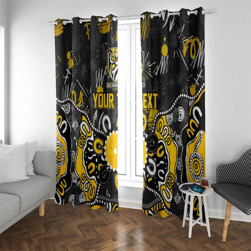 Personalized Richmond Tigers Window Curtain Aboriginal Dot Painting Graffiti Style