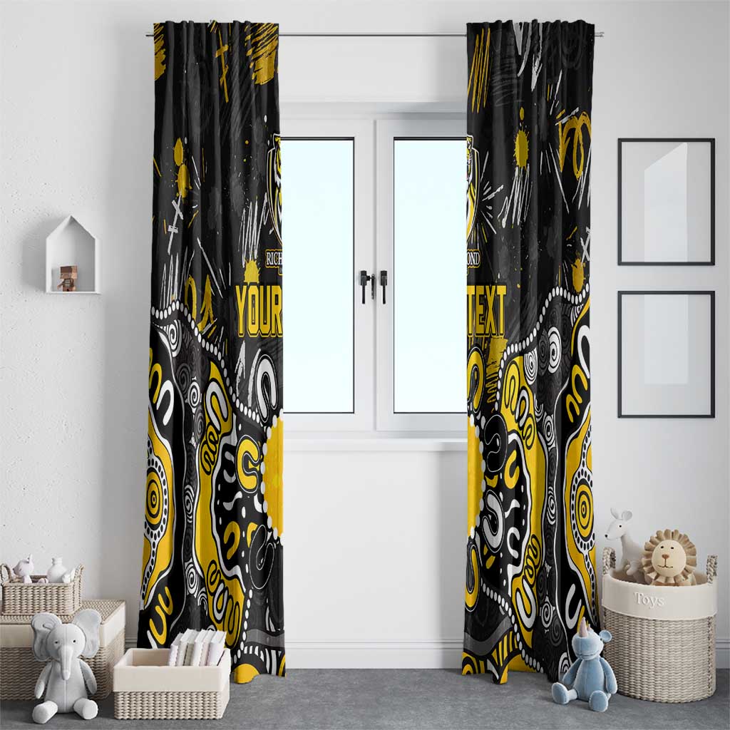 Personalized Richmond Tigers Window Curtain Aboriginal Dot Painting Graffiti Style