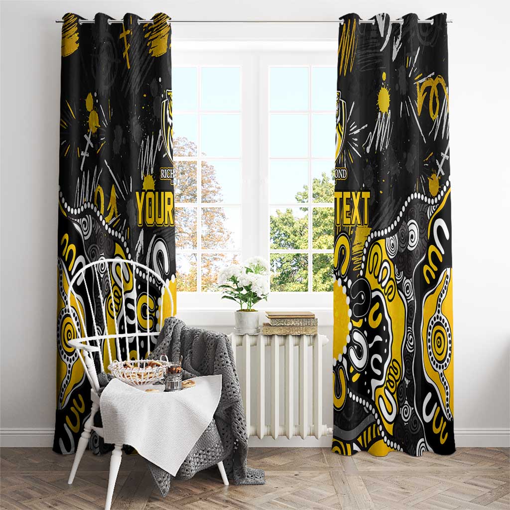 Personalized Richmond Tigers Window Curtain Aboriginal Dot Painting Graffiti Style