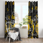 Personalized Richmond Tigers Window Curtain Aboriginal Dot Painting Graffiti Style