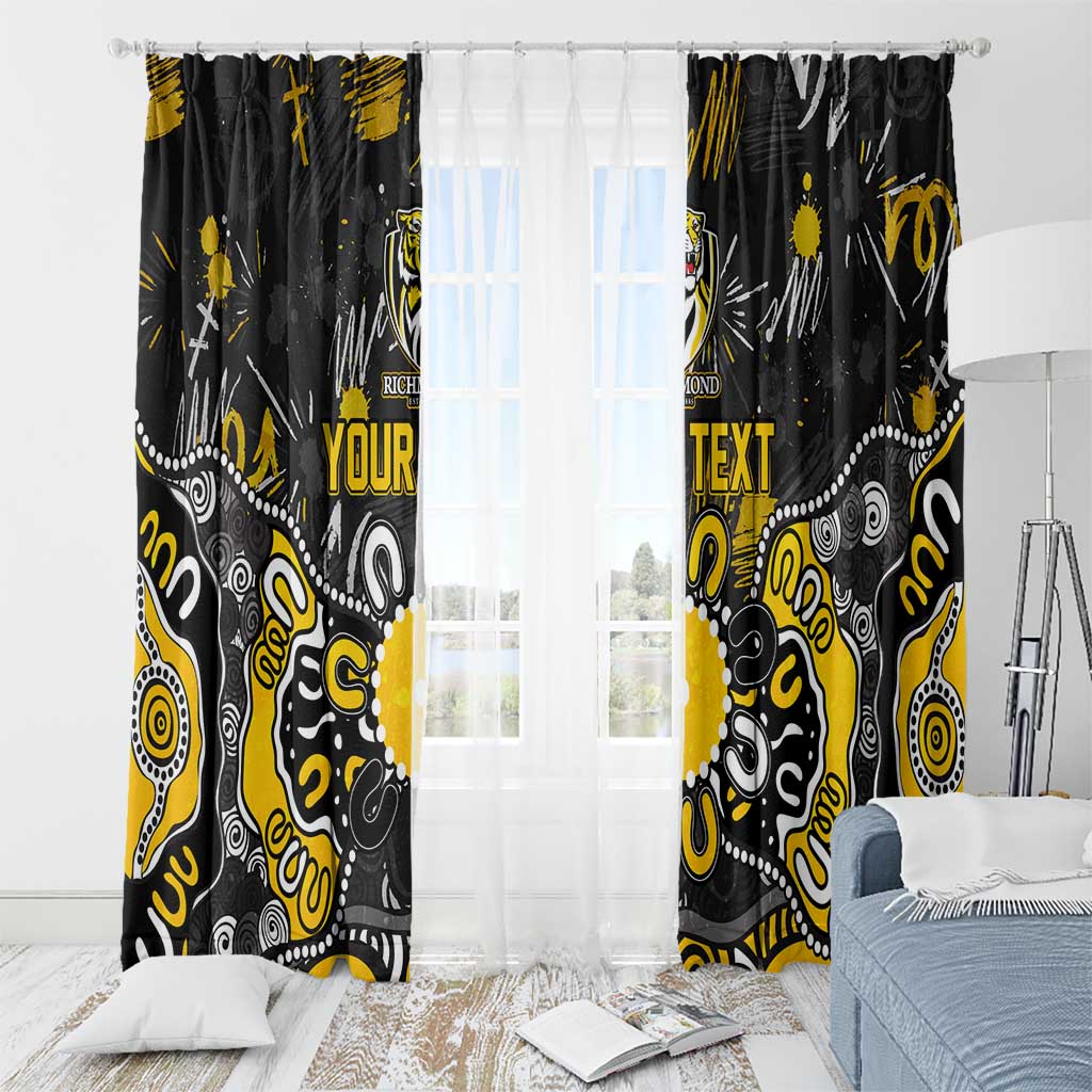 Personalized Richmond Tigers Window Curtain Aboriginal Dot Painting Graffiti Style