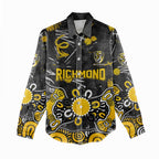 Personalized Richmond Tigers Women Casual Shirt Aboriginal Dot Painting Graffiti Style