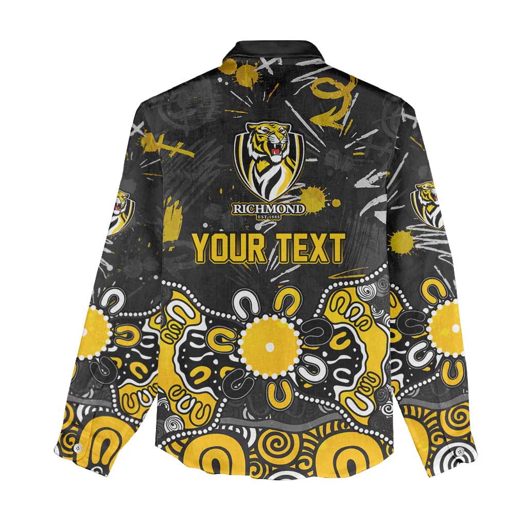Personalized Richmond Tigers Women Casual Shirt Aboriginal Dot Painting Graffiti Style
