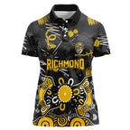 Personalized Richmond Tigers Women Polo Shirt Aboriginal Dot Painting Graffiti Style