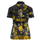 Personalized Richmond Tigers Women Polo Shirt Aboriginal Dot Painting Graffiti Style