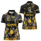 Personalized Richmond Tigers Women Polo Shirt Aboriginal Dot Painting Graffiti Style