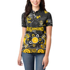 Personalized Richmond Tigers Women Polo Shirt Aboriginal Dot Painting Graffiti Style