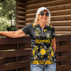Personalized Richmond Tigers Women Polo Shirt Aboriginal Dot Painting Graffiti Style