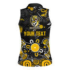 Personalized Richmond Tigers Women Sleeveless Polo Shirt Aboriginal Dot Painting Graffiti Style