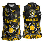 Personalized Richmond Tigers Women Sleeveless Polo Shirt Aboriginal Dot Painting Graffiti Style