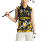 Personalized Richmond Tigers Women Sleeveless Polo Shirt Aboriginal Dot Painting Graffiti Style