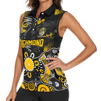 Personalized Richmond Tigers Women Sleeveless Polo Shirt Aboriginal Dot Painting Graffiti Style