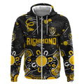 Personalized Richmond Tigers Zip Hoodie Aboriginal Dot Painting Graffiti Style