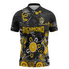 Personalized Richmond Tigers Zipper Polo Shirt Aboriginal Dot Painting Graffiti Style