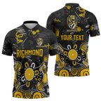 Personalized Richmond Tigers Zipper Polo Shirt Aboriginal Dot Painting Graffiti Style