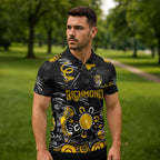 Personalized Richmond Tigers Zipper Polo Shirt Aboriginal Dot Painting Graffiti Style