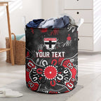 Personalized St Kilda Saints Laundry Basket Aboriginal Dot Painting Graffiti Style