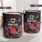 Personalized St Kilda Saints Laundry Basket Aboriginal Dot Painting Graffiti Style