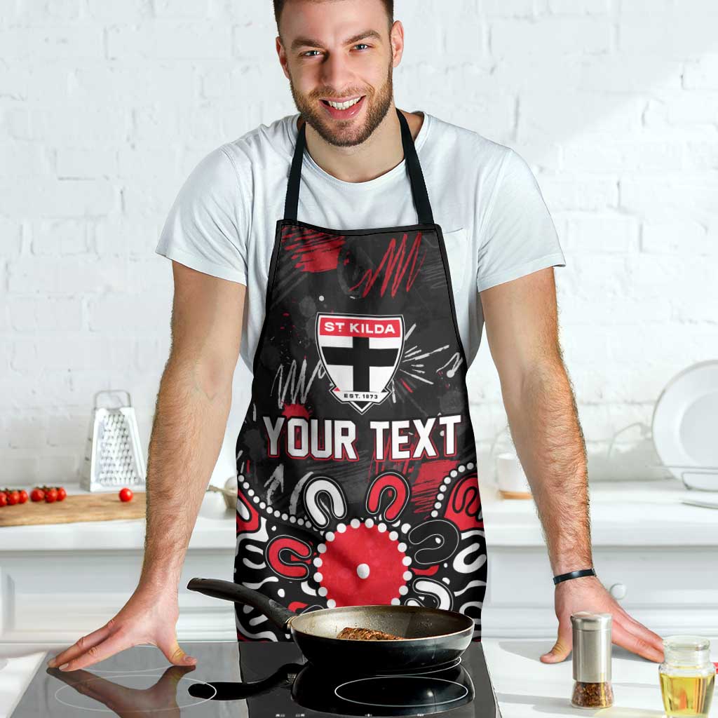 Personalized St Kilda Saints Apron Aboriginal Dot Painting Graffiti Style
