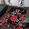 Personalized St Kilda Saints Area Rug Aboriginal Dot Painting Graffiti Style