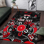 Personalized St Kilda Saints Area Rug Aboriginal Dot Painting Graffiti Style