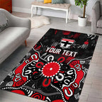 Personalized St Kilda Saints Area Rug Aboriginal Dot Painting Graffiti Style