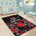 Personalized St Kilda Saints Area Rug Aboriginal Dot Painting Graffiti Style