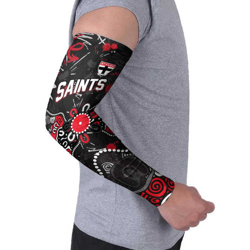 Personalized St Kilda Saints Arm Sleeves Aboriginal Dot Painting Graffiti Style