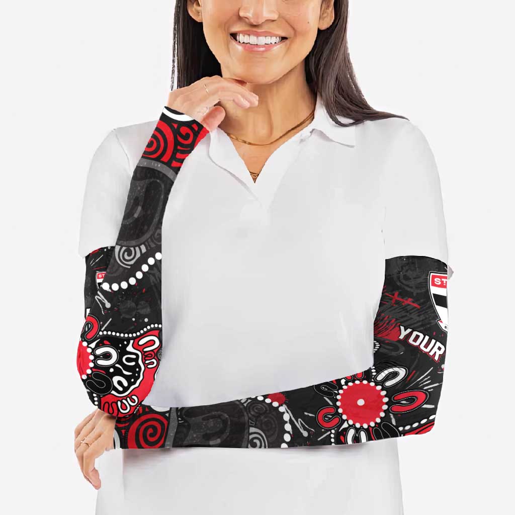 Personalized St Kilda Saints Arm Sleeves Aboriginal Dot Painting Graffiti Style