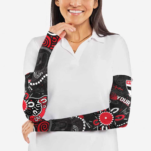 Personalized St Kilda Saints Arm Sleeves Aboriginal Dot Painting Graffiti Style