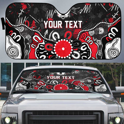 Personalized St Kilda Saints Auto Sun Shade Aboriginal Dot Painting Graffiti Style