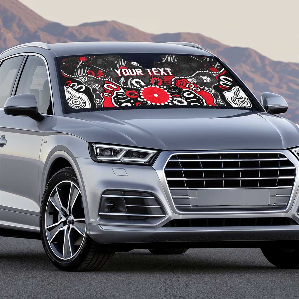 Personalized St Kilda Saints Auto Sun Shade Aboriginal Dot Painting Graffiti Style