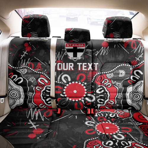 Personalized St Kilda Saints Back Car Seat Cover Aboriginal Dot Painting Graffiti Style
