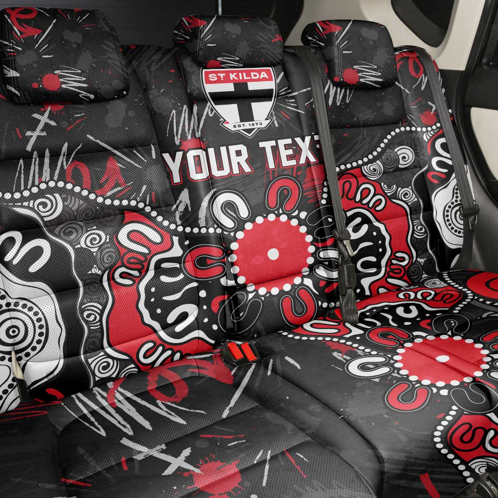 Personalized St Kilda Saints Back Car Seat Cover Aboriginal Dot Painting Graffiti Style