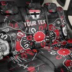 Personalized St Kilda Saints Back Car Seat Cover Aboriginal Dot Painting Graffiti Style