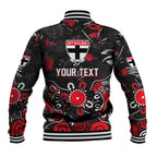 Personalized St Kilda Saints Baseball Jacket Aboriginal Dot Painting Graffiti Style