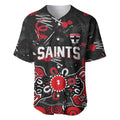 Personalized St Kilda Saints Baseball Jersey Aboriginal Dot Painting Graffiti Style