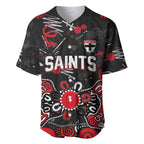 Personalized St Kilda Saints Baseball Jersey Aboriginal Dot Painting Graffiti Style